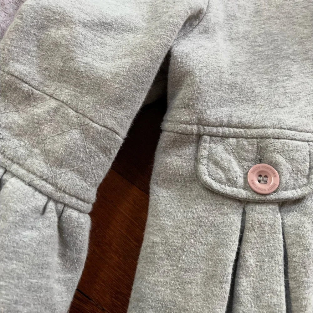 Juicy Couture Junior VTG Y2K Grey Hooded Coat